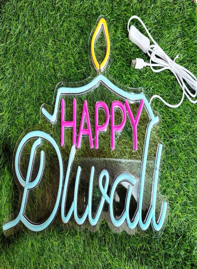 مصباح نيون LED من LastN مكتوب عليه "عيد ديوالي سعيد" - أضواء ديوالي مقاومة للماء لتزيين المنزل، مصباح جداري مضيء للمهرجانات، ديكور للحفلات والاحتفالات، للاستخدام الداخلي والخارجي، وهدية رائعة - Image 3